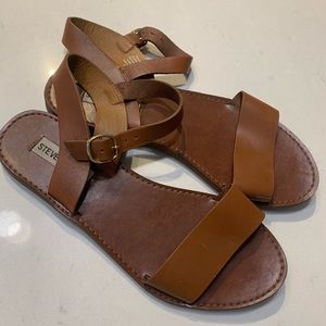 Steve Madden Brown Two-Strap Sandals